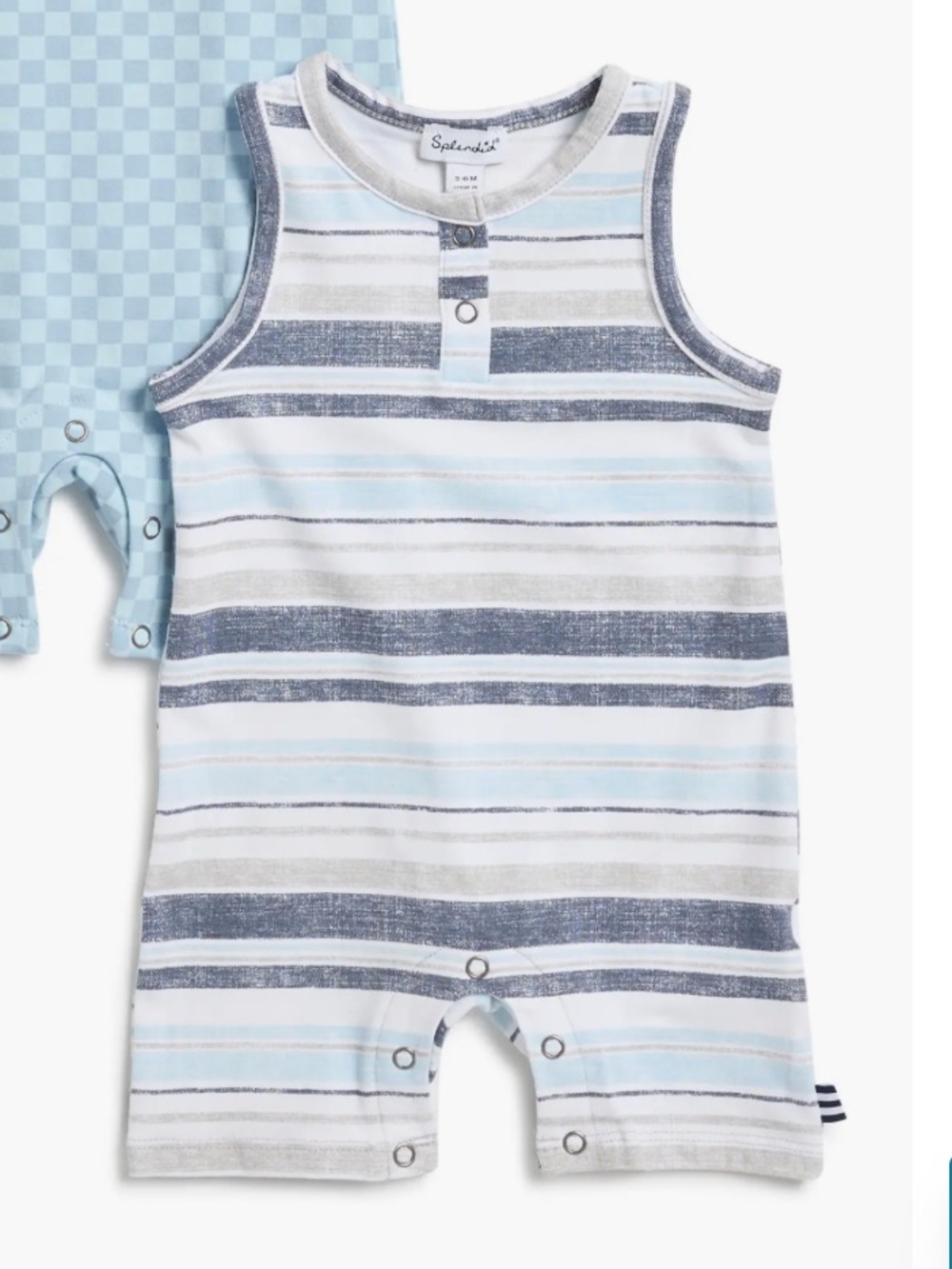 Striped Sleeveless Baby Romper